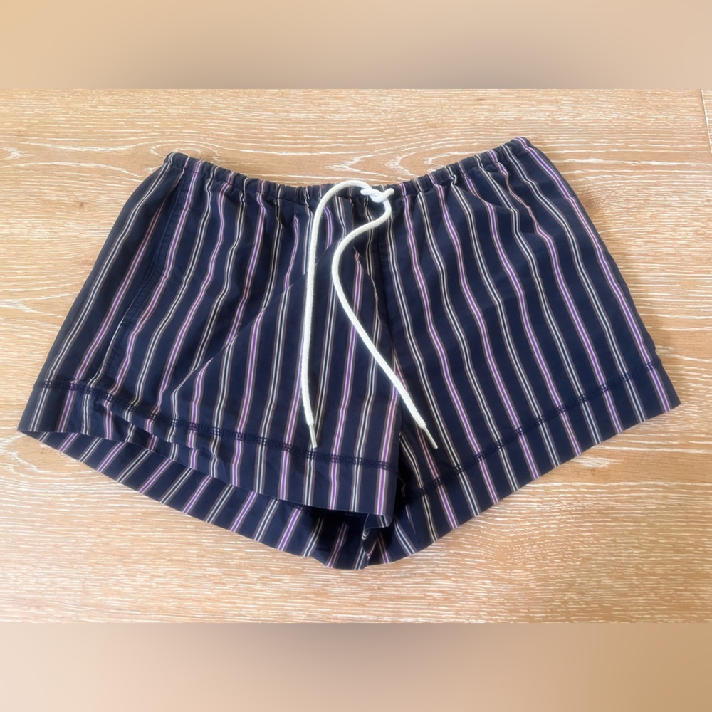 J. Crew Striped Cotton Poplin Cruise Short in Navy, XS, EUC